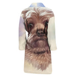 Yorkshire Terrier Portrait Print Men's Bathrobe