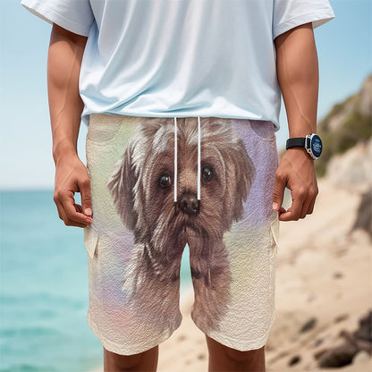 Yorkshire Terrier Portrait Print Men's Cargo Shorts