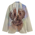 Yorkshire Terrier Portrait Print Men's Cotton Blazer