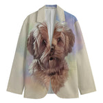 Yorkshire Terrier Portrait Print Men's Cotton Blazer