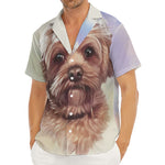 Yorkshire Terrier Portrait Print Men's Deep V-Neck Shirt