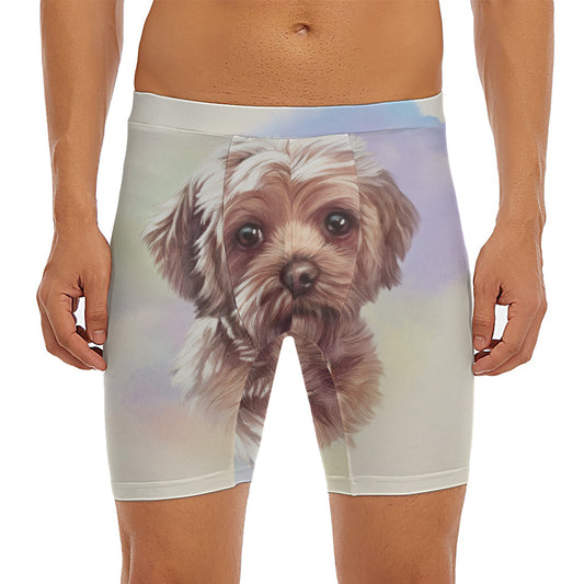 Yorkshire Terrier Portrait Print Men's Long Boxer Briefs