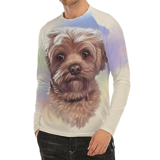 Yorkshire Terrier Portrait Print Men's Long Sleeve Rash Guard