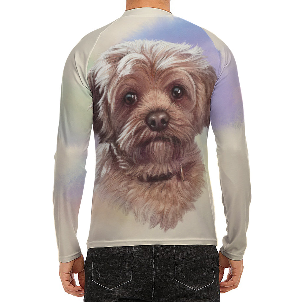 Yorkshire Terrier Portrait Print Men's Long Sleeve Rash Guard