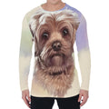 Yorkshire Terrier Portrait Print Men's Long Sleeve T-Shirt