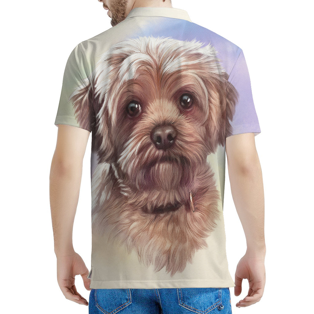 Yorkshire Terrier Portrait Print Men's Polo Shirt