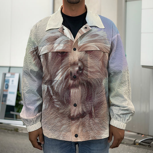 Yorkshire Terrier Portrait Print Men's Shirt Jacket