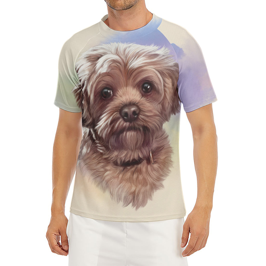 Yorkshire Terrier Portrait Print Men's Short Sleeve Rash Guard