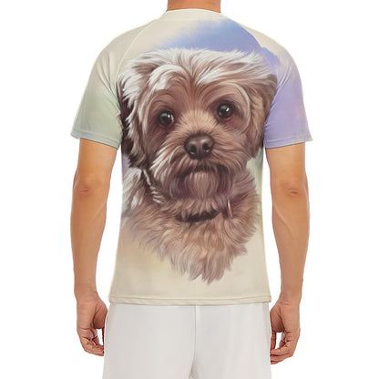 Yorkshire Terrier Portrait Print Men's Short Sleeve Rash Guard