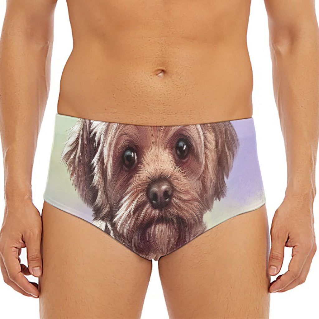 Yorkshire Terrier Portrait Print Men's Triangle Swim Briefs