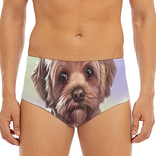 Yorkshire Terrier Portrait Print Men's Triangle Swim Briefs