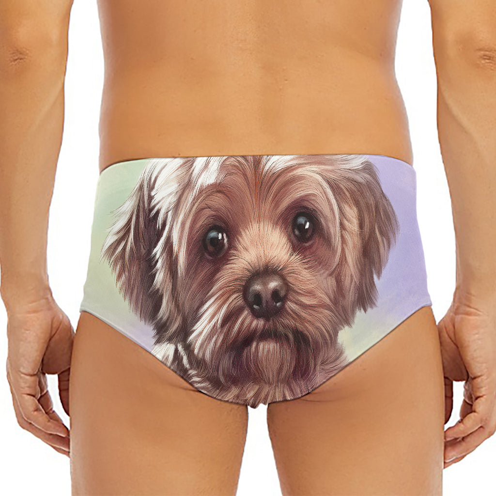 Yorkshire Terrier Portrait Print Men's Triangle Swim Briefs