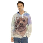 Yorkshire Terrier Portrait Print Men's Velvet Pullover Hoodie