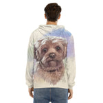 Yorkshire Terrier Portrait Print Men's Velvet Pullover Hoodie