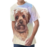Yorkshire Terrier Portrait Print Men's Velvet T-Shirt