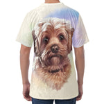 Yorkshire Terrier Portrait Print Men's Velvet T-Shirt