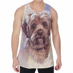 Yorkshire Terrier Portrait Print Men's Velvet Tank Top