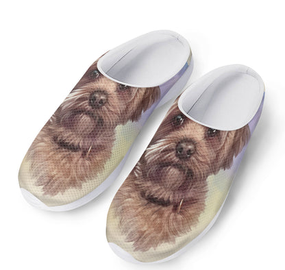 Yorkshire Terrier Portrait Print Mesh Casual Shoes
