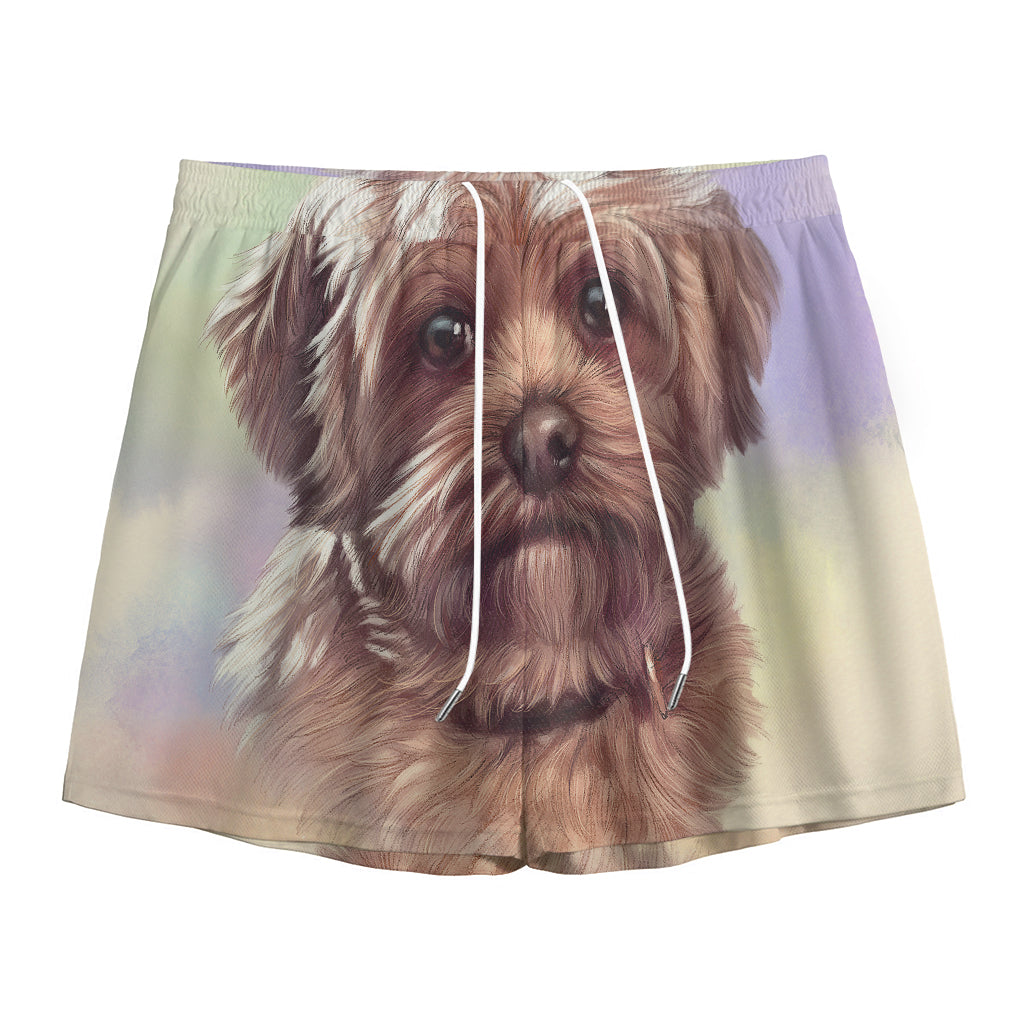 Yorkshire Terrier Portrait Print Mesh Shorts