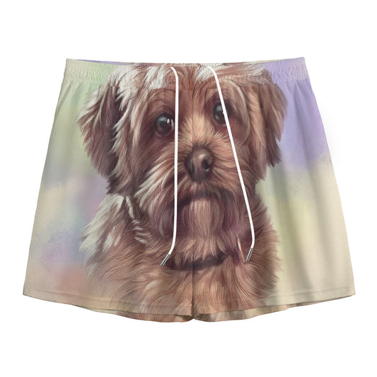 Yorkshire Terrier Portrait Print Mesh Shorts