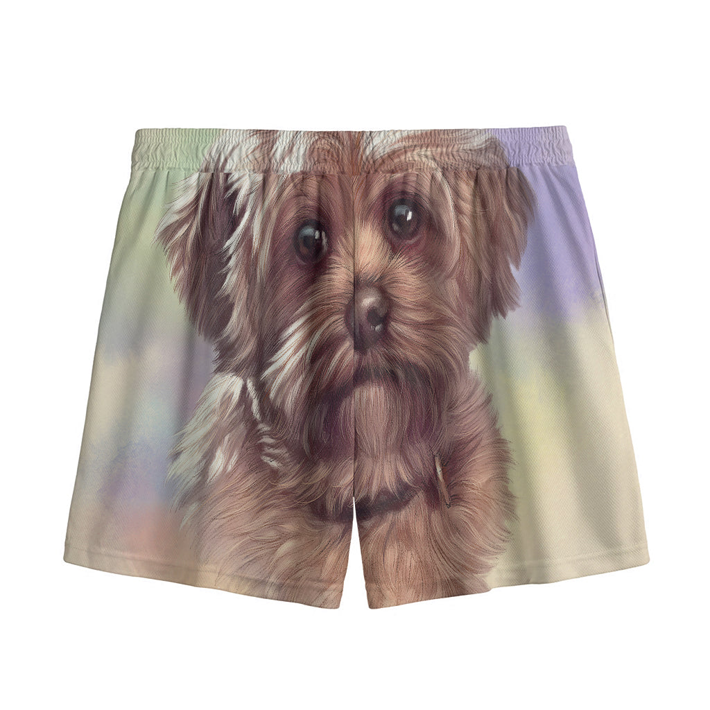 Yorkshire Terrier Portrait Print Mesh Shorts