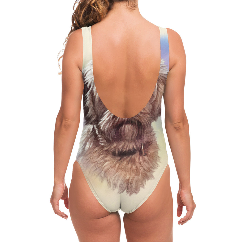 Yorkshire Terrier Portrait Print One Piece Swimsuit