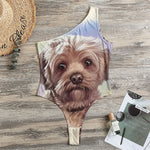 Yorkshire Terrier Portrait Print One Shoulder Bodysuit