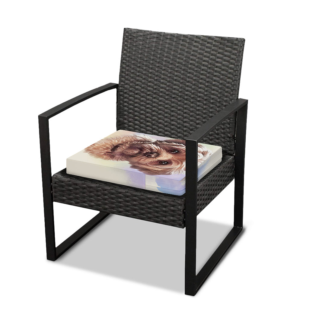 Yorkshire Terrier Portrait Print Outdoor Seat Cushion Cover