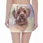 Yorkshire Terrier Portrait Print Pencil Mini Skirt