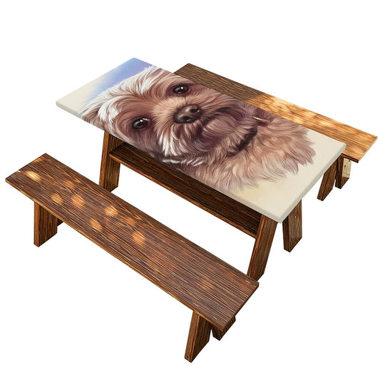 Yorkshire Terrier Portrait Print Picnic Table Cover