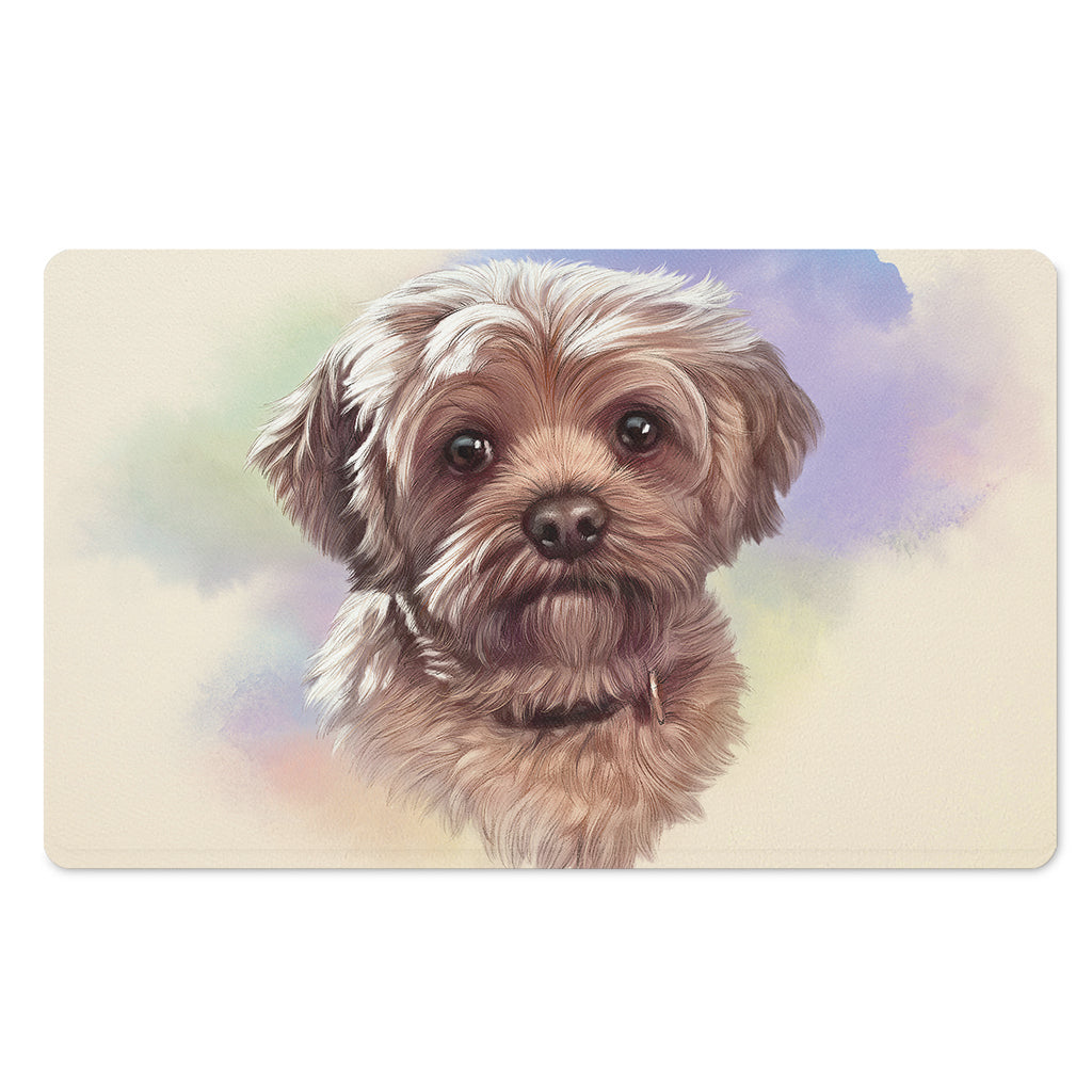 Yorkshire Terrier Portrait Print Polyester Doormat