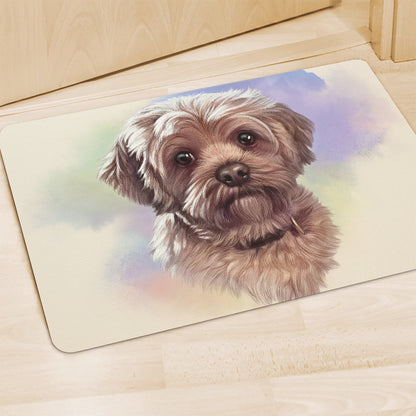 Yorkshire Terrier Portrait Print Polyester Doormat