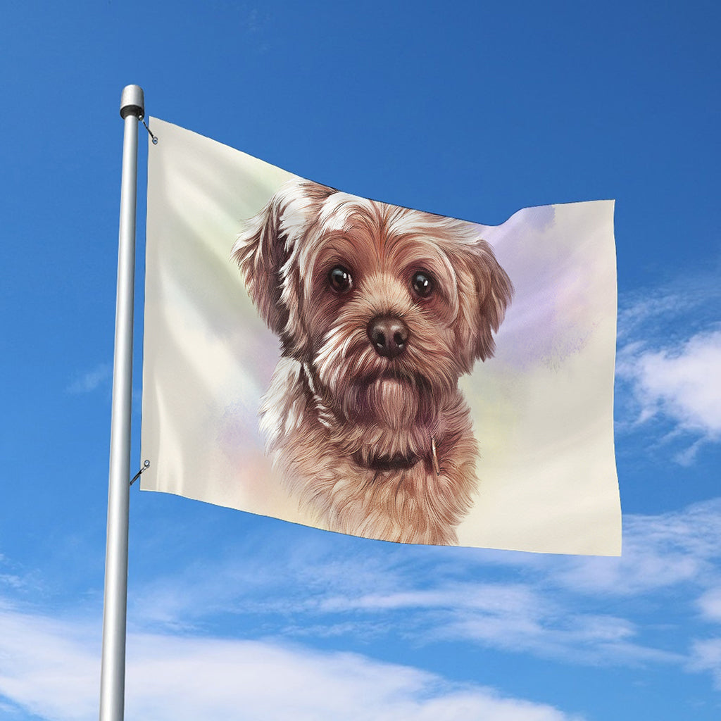 Yorkshire Terrier Portrait Print Polyester Flag