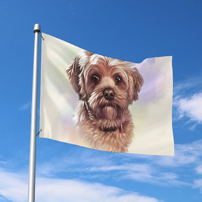 Yorkshire Terrier Portrait Print Polyester Flag