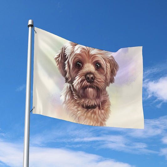 Yorkshire Terrier Portrait Print Polyester Flag
