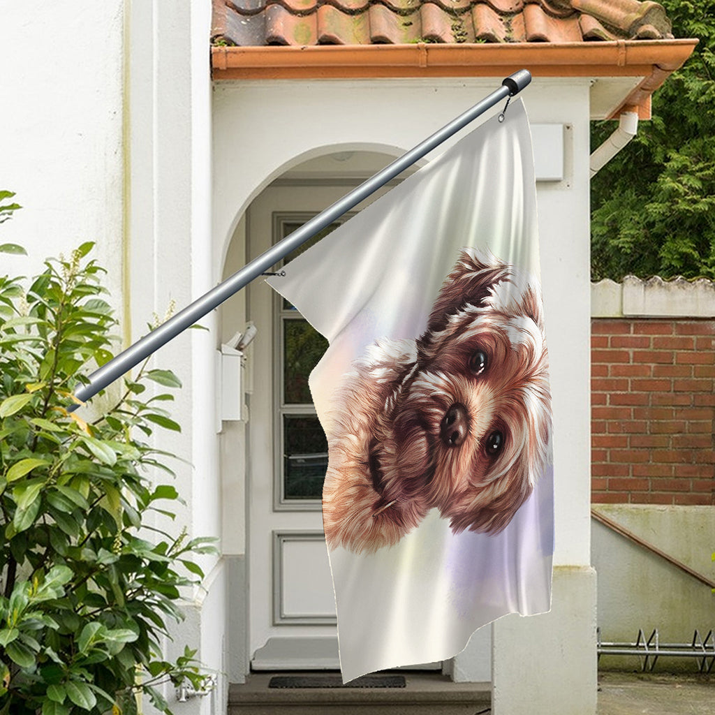 Yorkshire Terrier Portrait Print Polyester Flag