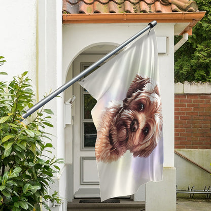 Yorkshire Terrier Portrait Print Polyester Flag