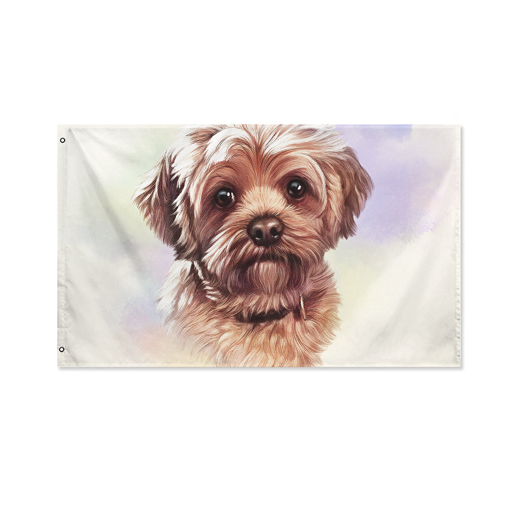 Yorkshire Terrier Portrait Print Polyester Flag