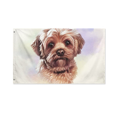 Yorkshire Terrier Portrait Print Polyester Flag