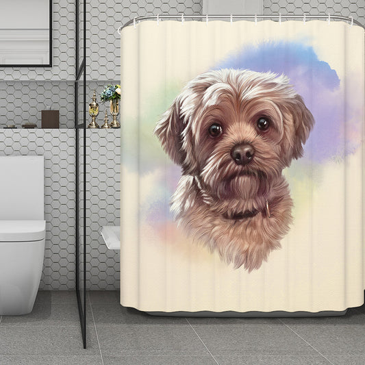 Yorkshire Terrier Portrait Print Polyester Shower Curtain