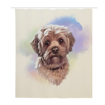 Yorkshire Terrier Portrait Print Polyester Shower Curtain