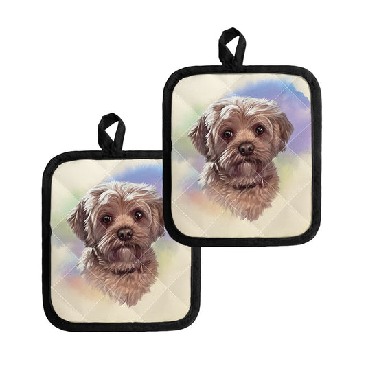 Yorkshire Terrier Portrait Print Pot Holders