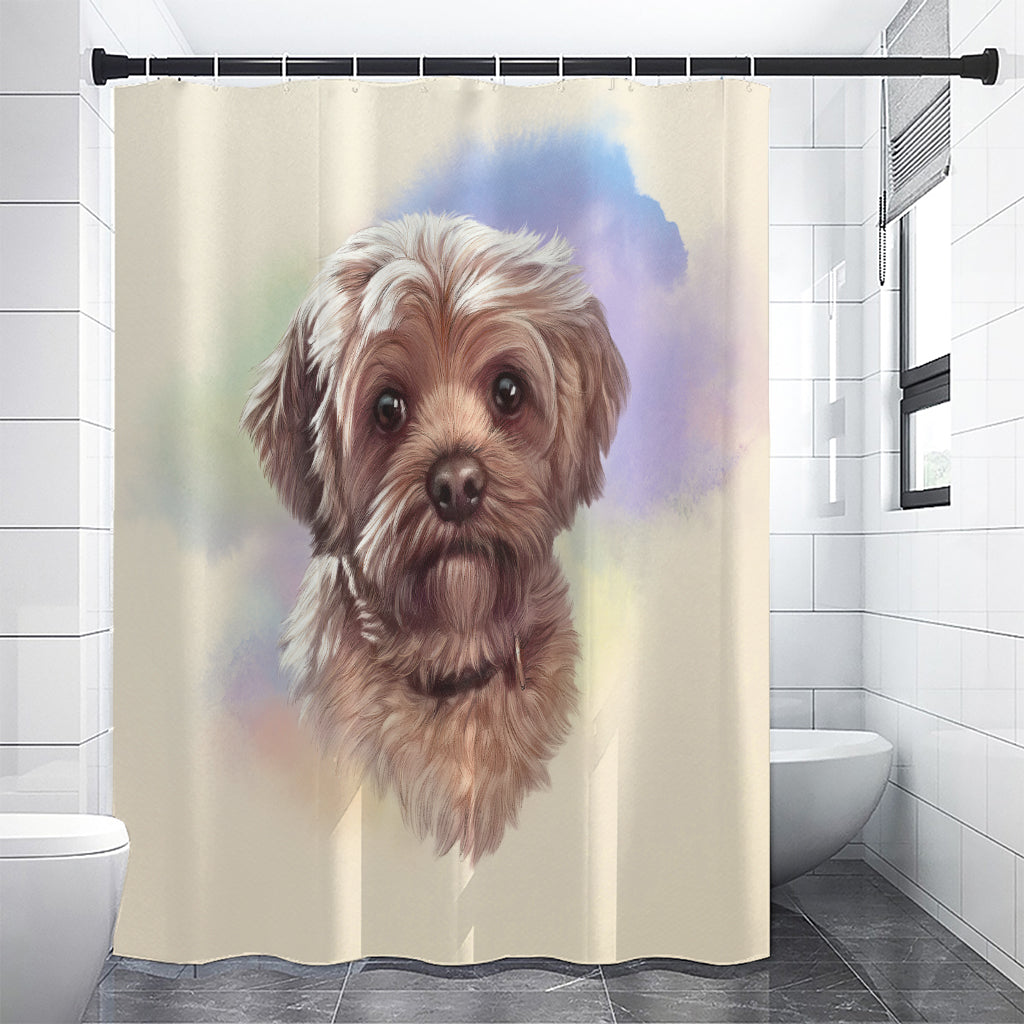 Yorkshire Terrier Portrait Print Premium Shower Curtain