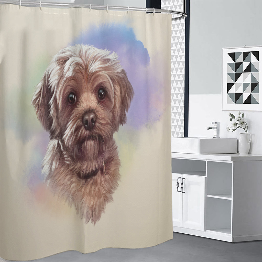 Yorkshire Terrier Portrait Print Premium Shower Curtain