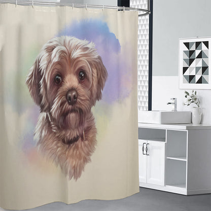Yorkshire Terrier Portrait Print Premium Shower Curtain