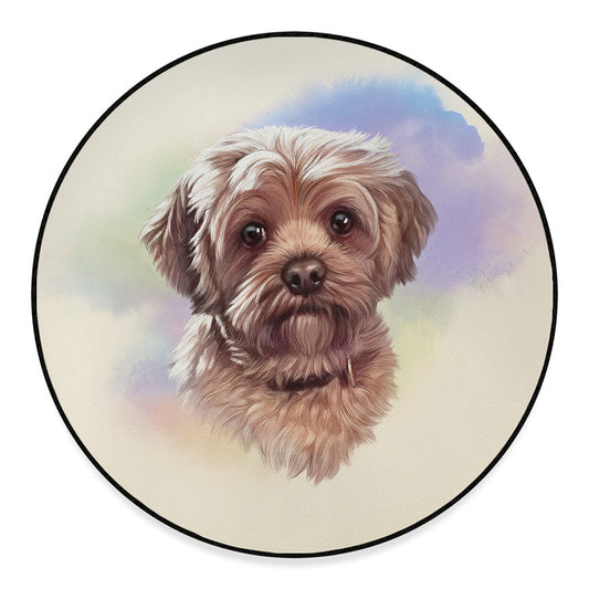 Yorkshire Terrier Portrait Print Round Floor Mat