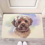 Yorkshire Terrier Portrait Print Rubber Doormat