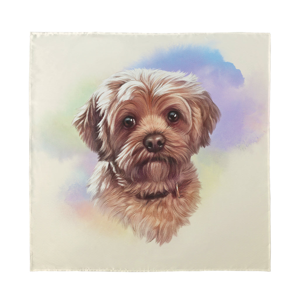 Yorkshire Terrier Portrait Print Silk Bandana