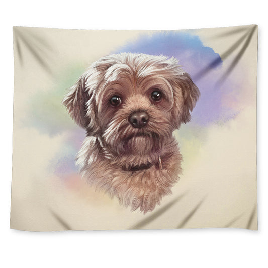 Yorkshire Terrier Portrait Print Tapestry