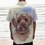 Yorkshire Terrier Portrait Print Textured Short Sleeve Shirt